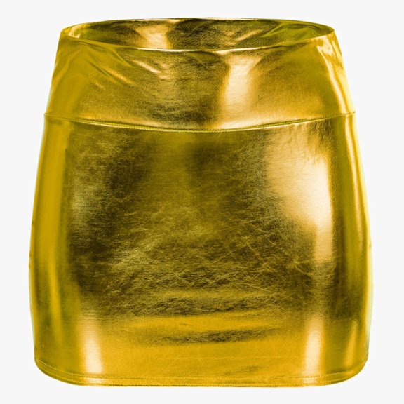 Huowey Women Skirt Elegant Leather Solid Color Bodycon Slim Fit High Waisted Midi Pencil Fall Winter Holiday Classic Casual Cozy Fashionable Stretch Skirts,Gold,XL