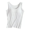 thumbnail image 1 of Huowey Women Solid Color Tank Top Sleeveless Vest Yoga Performance Stretchy Seamless Layering Casual Shirts Soft Underwear Lingerie Camisole Basic Cami Undershirt Vacation Tshirts Clothes,Gray,Xxl, 1 of 3