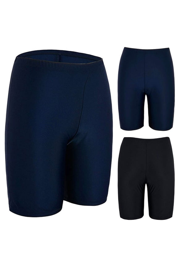 Women Swim Bottoms Solid Color High Waisted Side Seamless Trunk Shorts Ruched Tummy Control Swimwear Bathing Suit Bikini Bottom Liner Beachwear,Blue,XXL