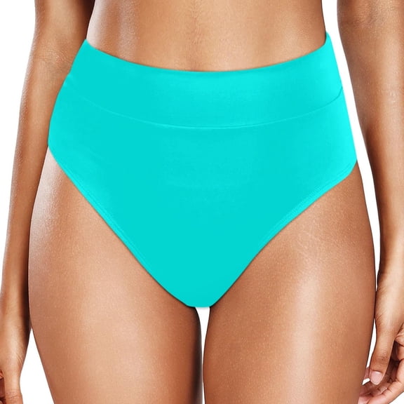 Huowey Women Swim Bottoms Swimwear Casual High Waisted Solid Color Split Plus Size Swim Trunks Resort Swim Wear Honeymoon Cruise Trendy Wear