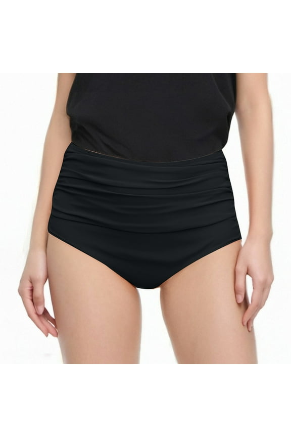 Women Swimwear Fashion Swim Bottoms Ruffled Bow High Waisted Bikini Shorts Tropical Swim Wear Honeymoon Cruise Trendy Wear