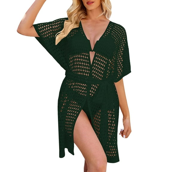 Huowey Women Swimwear Mid Length Sleeve Pullover Plus Size Viscose Women Dress For Prayer Summer Beachwear Honeymoon Cruise Trendy Wear