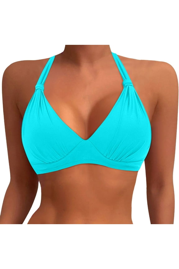 Women Swimwear Plus Size Bikini Tops Large Bust Swim Tops Full Coverage Swimsuit Tops Sport Bra Bathing Suit Tops Brazilian Beachwear Honeymoon Cruise Trendy Wear