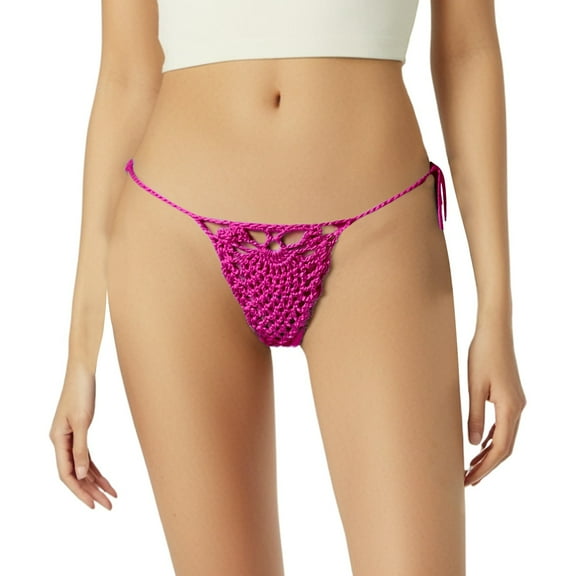 Huowey Women Swimwear Summer Solid Color Fashion Retro Style Beach Woven Flower Bud Hollow Shorts Swimming Trunks Beach Vacation Swim Wear Honeymoon Cruise Trendy Wear