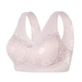 thumbnail image 1 of Huowey Women's Bra Lace Hollow Out Ice Silk Seamless Supportive Wireless Push Up Bras Lace Full Coverage Cmofy Breathable Tshirt Outwear, 1 of 4