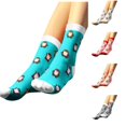 thumbnail image 1 of Huowey Women's Crew Socks Cute Animal Pattern Casual Socks Stretchy Cozy Fall Warm Daily Wear Socks,Blue, 1 of 3