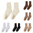 thumbnail image 1 of Huowey Women's Crew Socks Solid Color Casual Socks Breathable Stretchy Soft Daily Wear Socks,Beige, 1 of 3