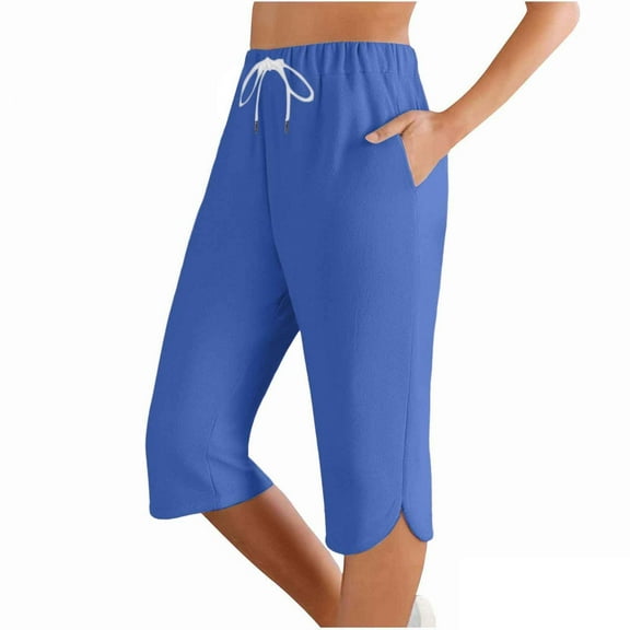 Huowey Women's Pants Fashion Solid Color Comfortable Casual Mid Waist Sport Pants