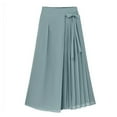 thumbnail image 1 of Huowey Women's Pants Pleated Chiffon Trousers Large Size Elastic Waist Casual Pants Pant Skirt, 1 of 3