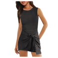 thumbnail image 1 of Huowey Women's Pants Sleeveless Workout Athletic Rompers Zipper Back Pocket Short Jumpsuits, 1 of 9