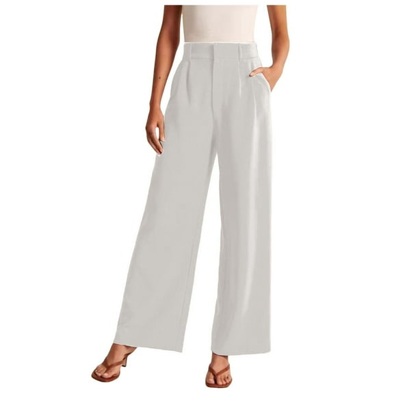 Huowey Women's Pants Wide Leg Pants for Work Business Casual High Waisted Dress Pants Flowy Trousers