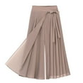 thumbnail image 1 of Huowey Womens Pants Pleated Chiffon Trousers Large Size Elastic Waist Casual Pants Pant Skirt, 1 of 3
