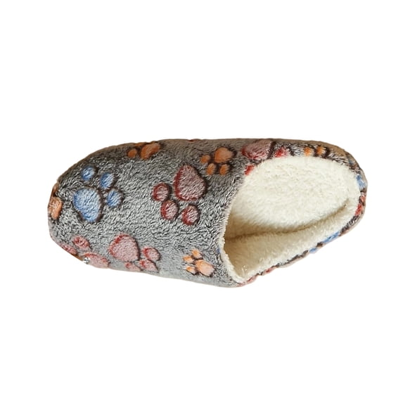 Huowey Womens Slippers Fuzzy Indoor Cat Paw Pattern Cozy Slippers Closed Toe Soft Sole Warm Winter Shoes,Grey,Size 13-14