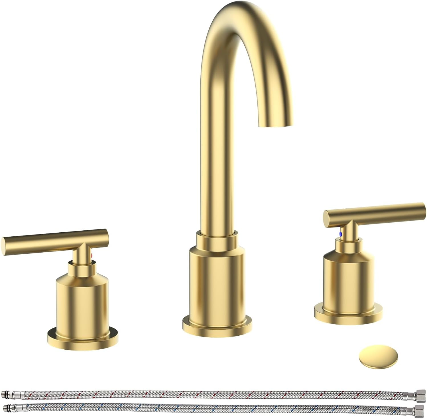 Hupicker 8 Inch Bathroom Faucet, Brushed Gold Widespread Sink Faucet,  Modern Design, Durable - Walmart.com, image size:1498x1468