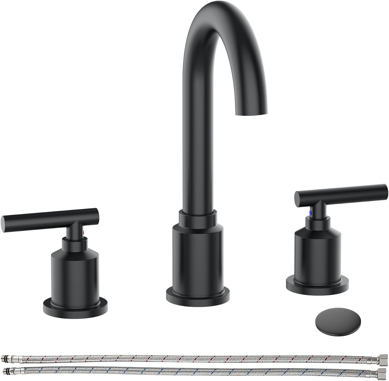 Brushed Nickel Stainless Steel 8-Inch Widespread Bathroom Faucet