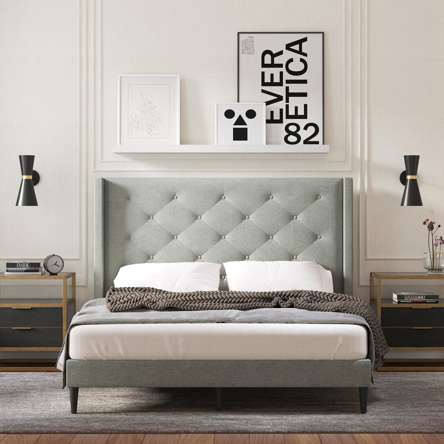 Mcm queen bed frame deals