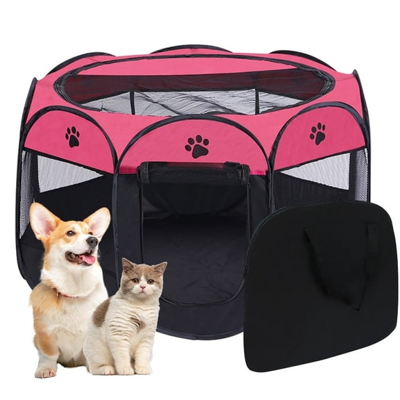 Huracan Foldable Pet Playpen 36" Large Dog Cat Playpen Portable Pet Exercise Tents for Dogs Cats Dog Kennel Cat Cage for Indoor Outdoor, Red and Black