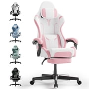 Huracan Gaming Chair with Footrest, Ergonomic Cloth Fabric Computer Chair, High Back Office Game Chair with Massage Support and Synchronized Linkage Armrests fo