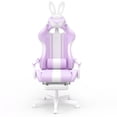thumbnail image 1 of Huracan Gaming Chair with Footrest and Massage, Computer Office Chair with Footrest & Lumber Pillow, Game Gamer Chair with Adjustable Headrest, Ergonomic Desk Chair, Light Purple, 1 of 9