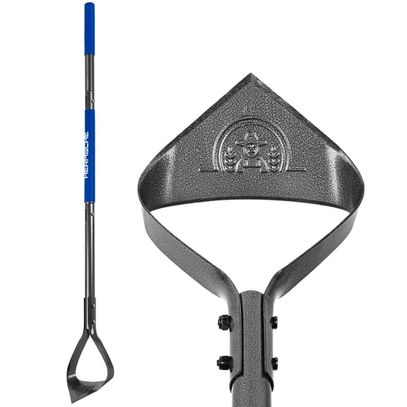 Huracan Hoe Garden Tool 52.7 Inch, Heavy Duty Carbon Steel Triangle Weeding Hoe, Adjustable Long Handle Manual Weeder, Non-Slip Grip for Loosening Soil, Digging, and Planting