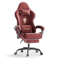 thumbnail image 1 of Huracan Gaming Chair with Footrest Ergonomic Office Desk Chair, Velvet Fabric Computer Chair Height Adjustable with Pocket Spring Cushion Massage Lumbar Support Gamer Chair for Adults, Red, 1 of 10