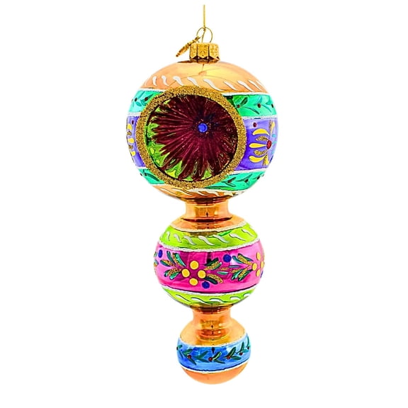 Huras Family 8.50In Merry & Bright Dutch Tulips, Glass, Triple Ball Drop Reflector Hf011mba