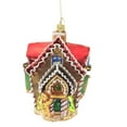 thumbnail image 1 of Huras Family Gingerbread House W/ Icing Roof - 1 Glass Ornament 5.25 Inch, Glass - Ornament Gumdrop Candy Cane S678, 1 of 3