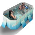 thumbnail image 1 of Hurber Foldable Swimming Pool, Large Non-Inflatable Adults Kids Outdoor Pools, Light Blue, 89" x 54" x 20", 1 of 9