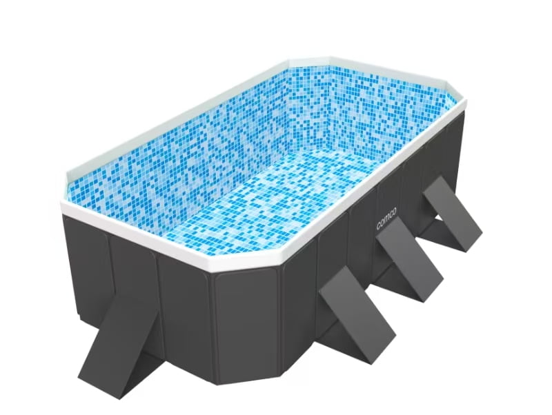 Hurber Foldable Swimming Pool, Large Non-inflatable Adults Kids Outdoor ...