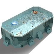 Hurber Foldable Swimming Pool, Large Non-Inflatable Adults Kids Outdoor Pools, Ice Blue, 101" x 66" x 20"