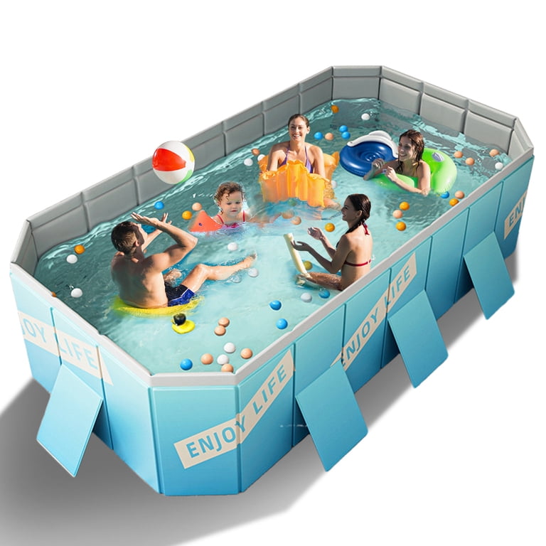 Hurber Portable Large Foldable Swimming Pool for Backyard, Family