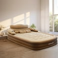 thumbnail image 1 of Hurber Inflatable Bed Double Leak-proof mattress with Electric Pump & Pillows Removable Backrest Multifunctional Foldable Air Sofa Guest Bed, 600lb Max(Brown, Queen Size), 1 of 9
