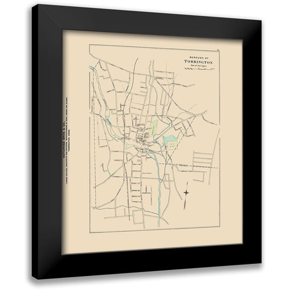 Hurd 12x13 Black Modern Framed Museum Art Print Titled - Torrington Connecticut - Hurd 1893