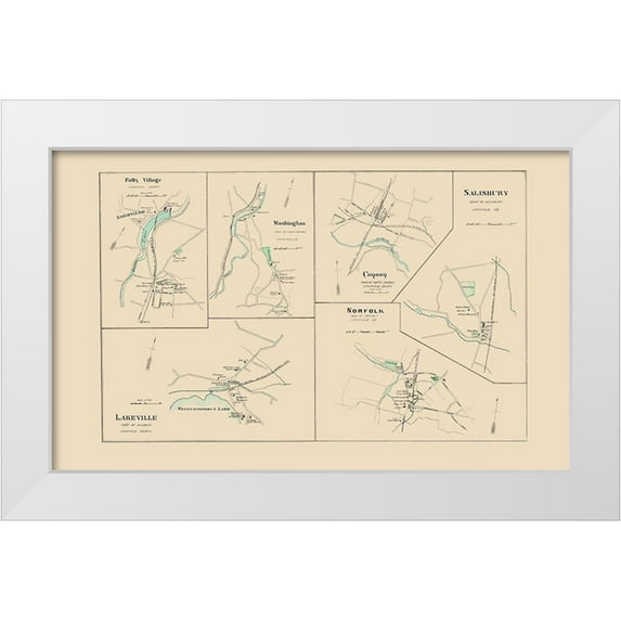 Hurd 18x13 White Modern Wood Framed Museum Art Print Titled - Norfolk Connecticut - Hurd 1893