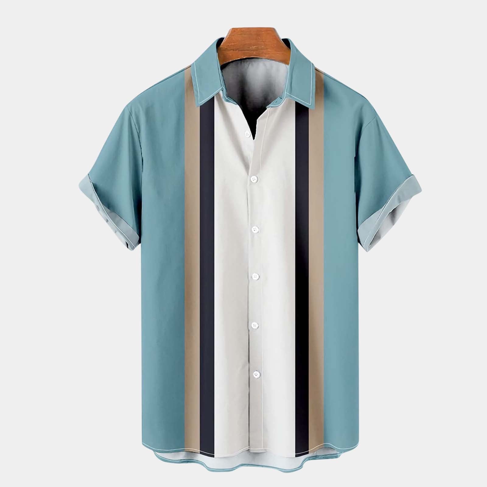 Huresd Beach Shirts for Men Wrinkle Free Untucked Cuban Shirt Casual