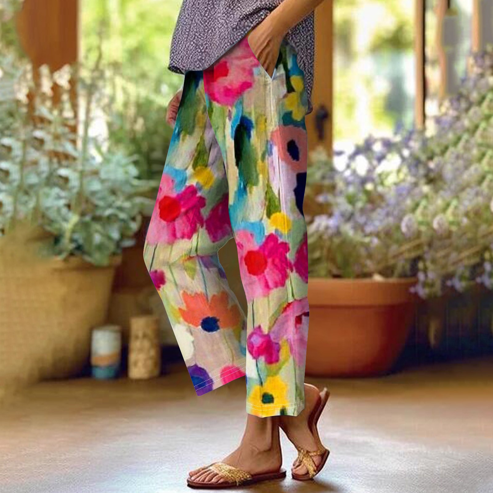Floral print capris new arrivals