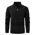 Huresd Men Quarter Zip Pullover Long Sleeve Golf Athletic Shirts Stand