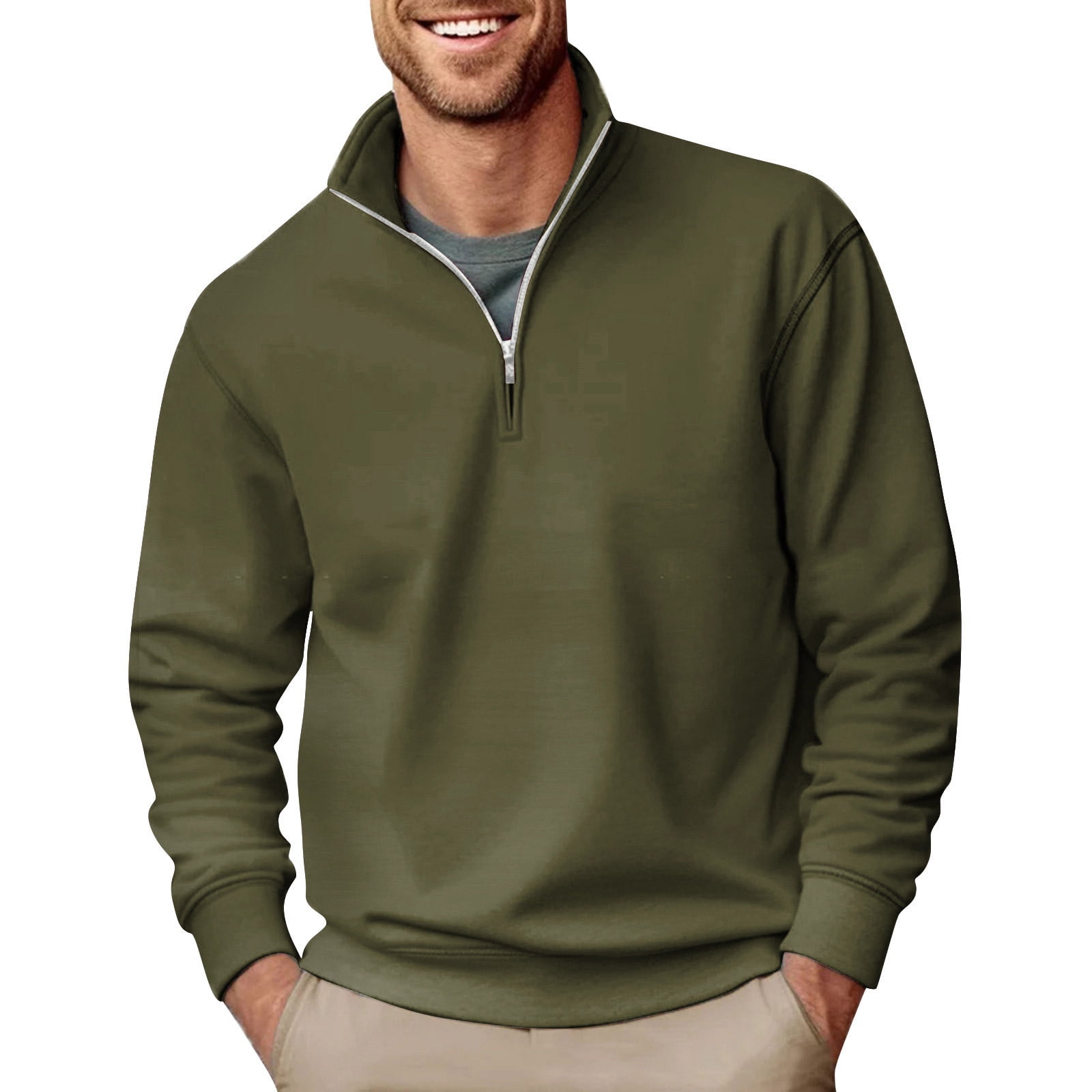 Huresd Men's 1/4 Zip Casual Comfort Golf Running Sweater