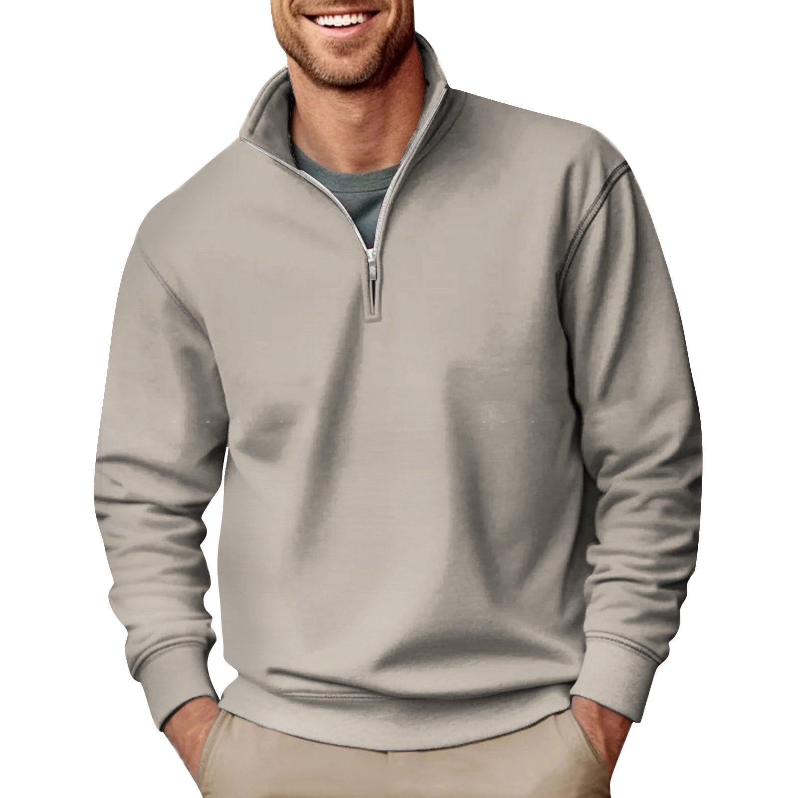Huresd Men's 1/4 Zip Casual Comfort Golf Running Sweater