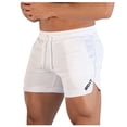 thumbnail image 1 of Huresd Men's Athletic Shorts Gym Workout Short Shorts Casual Shorts Running Bodybuilding 5 Inch Inseam Shorts White L, 1 of 6