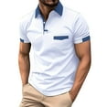 thumbnail image 1 of Huresd Men's Golf Polo Shirts Short Sleeve Collar Shirt White XL, 1 of 6