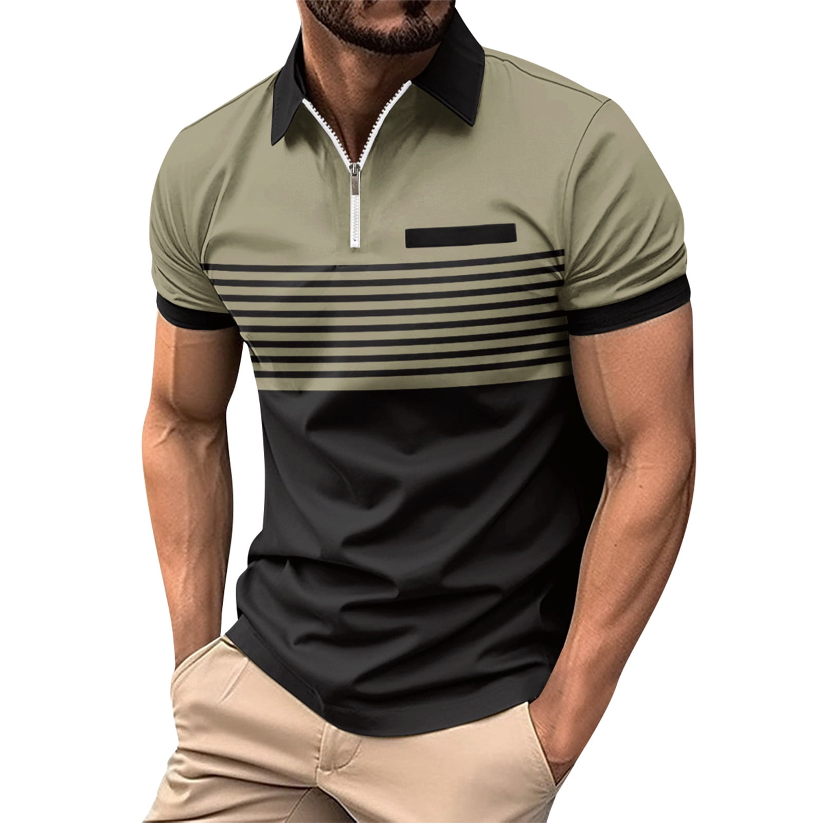 Huresd Men's Golf Polo Shirts Short Sleeve Collar Tennis
