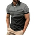 thumbnail image 1 of Huresd Mens Polo Shirts Breathable Shirts for Men Fashion Collared Short Sleeve Shirt Gray XL, 1 of 6