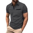 thumbnail image 1 of Huresd Mens Polo Shirts Short Sleeve Regular Fit Fashion Designed Shirt Dark Gray L, 1 of 5