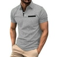 thumbnail image 1 of Huresd Mens Polo Shirts Short Sleeve Regular Fit Fashion Designed Shirt Light Gray XL, 1 of 5