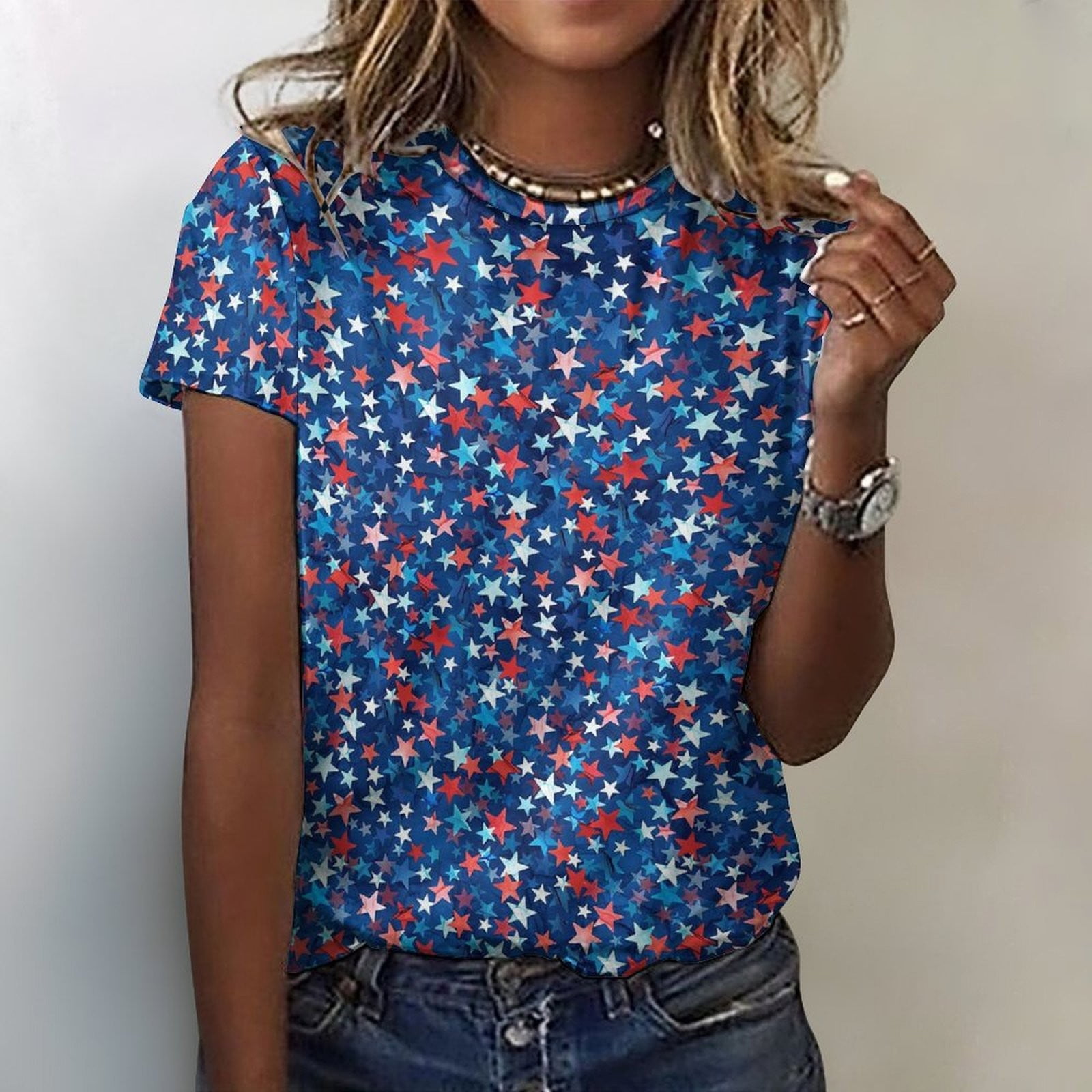 We Are Not Ok USA Flag Shirt For Women - Patriotic Graphic Tee, 4th Of July T-Shirt, Short Sleeve Blouse