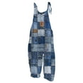 thumbnail image 1 of Huresd Womens Jumpsuits Casual Dressy Casual Loose Shoulder Strap Summer Dressy Sunflower Print Long Rompers Sleeveless Long Pants Overalls Jumpers 2024 Clothes Blue L, 1 of 3