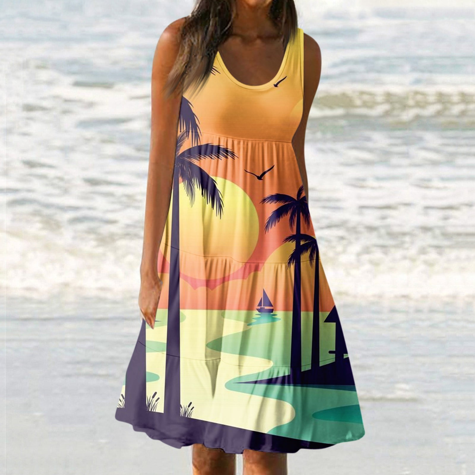 Wainapanapa Tank Sleeveless Midi Aloha Dress main image 1