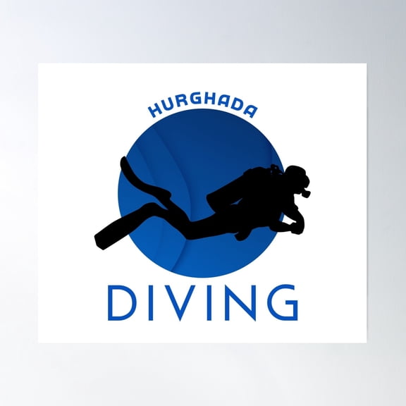 Hurghada Diving Poster Wall Art, Modern Wall Decor, 24x24 UNFRAMED