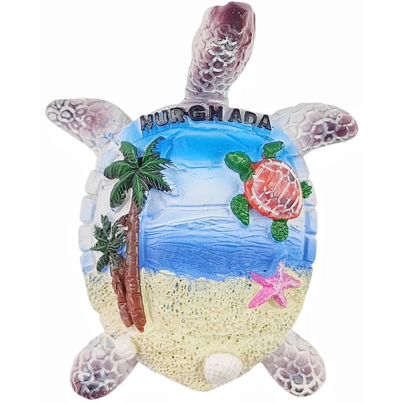 Hurghada Egypt 3D Turtle Fridge Magnet Souvenir Gift,Resin Handmade Hurghada Refrigerator Magnet Home Decoration Collection